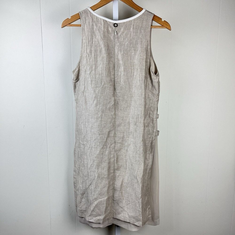 Mado Et Les Autres Dress Tan Linen Blend Layered Sleeveless Lagenlook Eu 38 Us 8 View 6